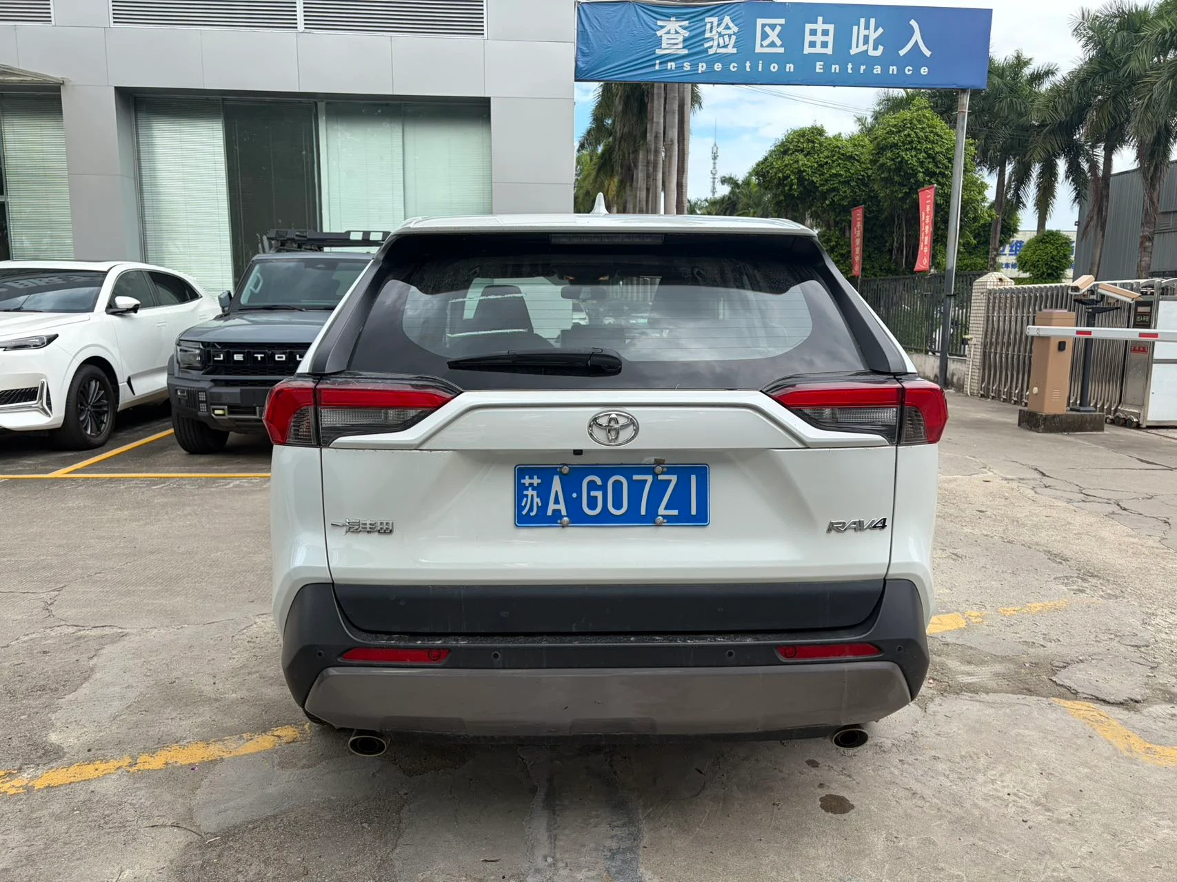 2023 Toyota RAV4 white rear view